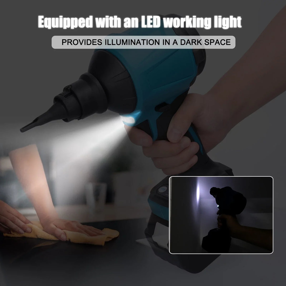 for Narrow-space Air Dust Cleaning. Effective Rechargeable Electric Blowing Inflator Cordless and - Dust moobody Machine