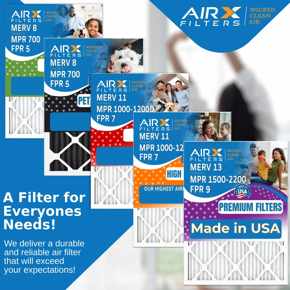 & FPR MERV MPR 12x30x1 Furnace 8 12x30x1 HVAC Carbon Comparable AIR. Made USA Eliminator Filter to Filters 6 5 Pack FILTERS Air WICKED AIRX Odor AC Filter 700 CLEAN by Premium