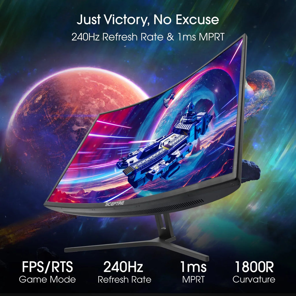 Build-in Curved DisplayPort Gaming Machine sRGB FreeSync 99% 32-inch DisplayPort Monitor (C325B-185RD) 165Hz Speakers, up Sceptre HDMI 240Hz to 144Hz AMD