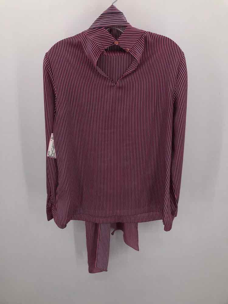 Long Stripe Baker Sleeve Pre-Owned Ted 6 Blouse Pink Size