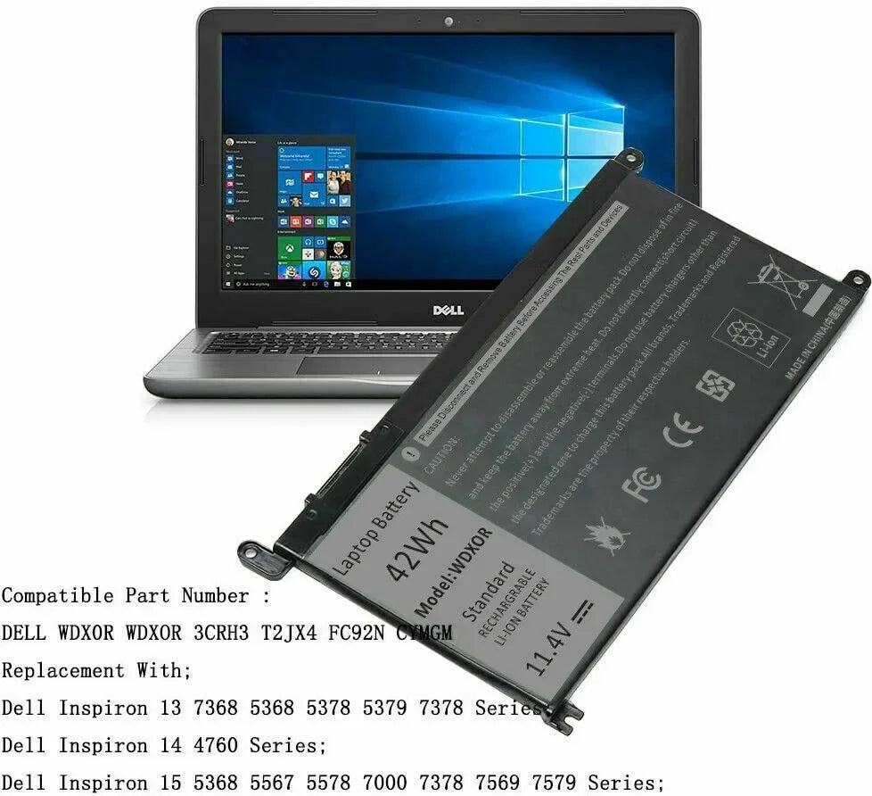 Battery WDX0R For WDXOR 5770 CYMGM 17 Inspiron Dell 42Wh