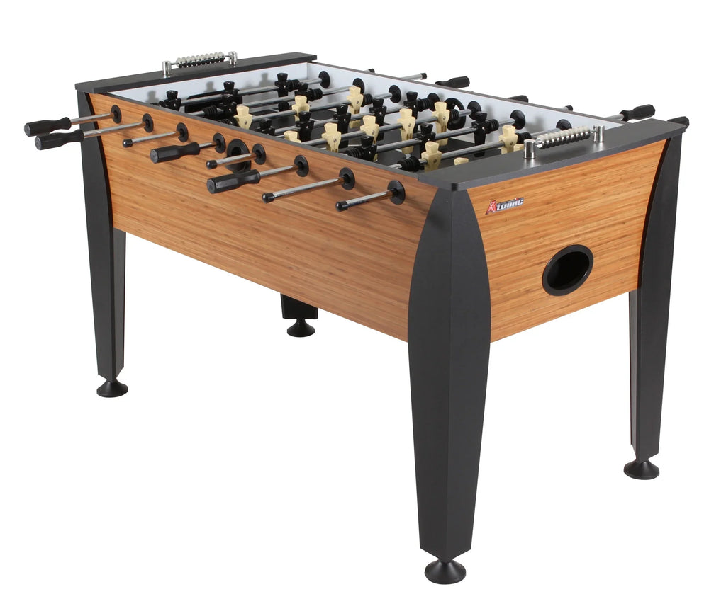 56" and Foosball with Entry, Heavy-Duty Internal Table Ball Return Atomic Leg Force and Levelers, Ball Legs Pro