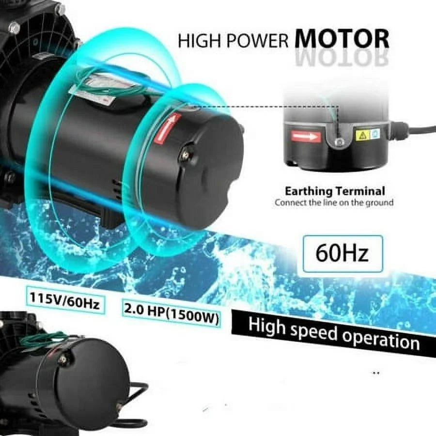 Motor Pump Filter Pool In/Above Swimming w/Strainer 2.0HP Ground 7080GPH