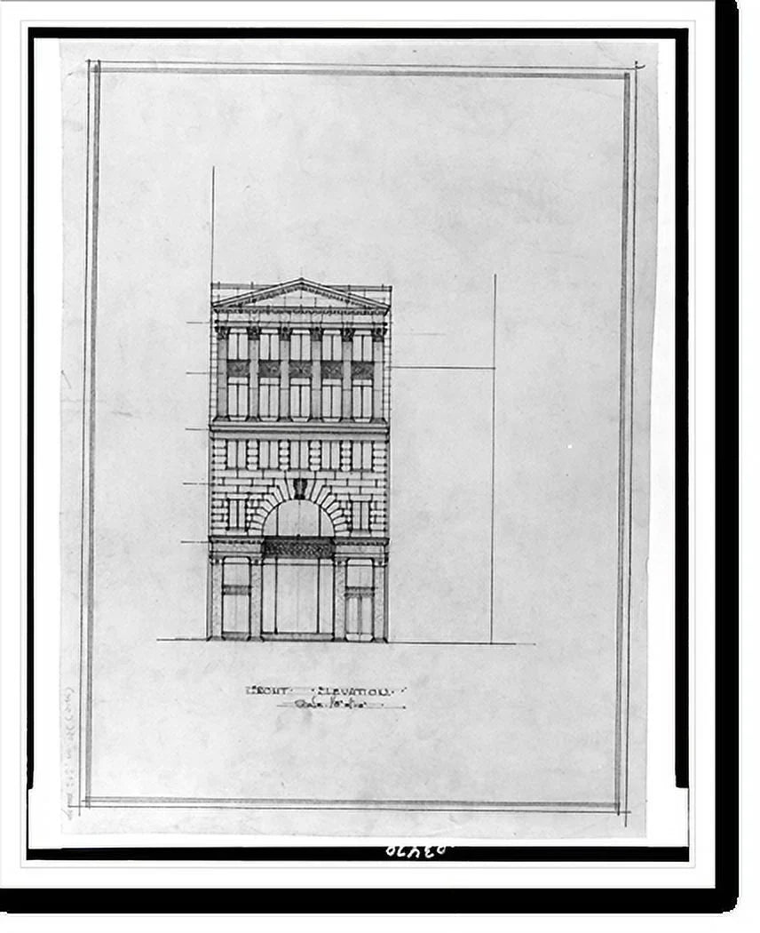 N.W., B.F. (15th Front. office for Print, Framed Washington, Street, 21-7/8" Saul 17-7/8" building. Historic North buildings [Two x Elevation], D.C.)
