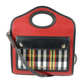 Pre-Owned 2WAY nylon check fittings BURBERRY black mini multicolor gold red bag canvas Burberry (Good) pocket metal leather shoulder pattern handbag