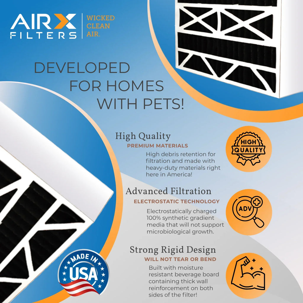 AIR. FPR MPR Air Filter Comparable MERV AIRX & Made HVAC WICKED 700 to 6 Pack 5 by Premium Furnace 8 Eliminator Filter Filters USA Carbon 18x24x4 CLEAN AC FILTERS 18x24x4 Odor