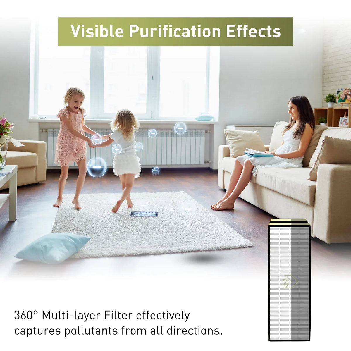 AC5300B HEPA GermGuardian Filter with FLT5111 HEPA FLT5000 C, Hepa+10 AC5250PT AC5000E Replacement Carbon Pack Carbon AC5350B Compatible 2 Filter, and Activated Air FLT5250PT 2 Purifier, CDAP5500 True