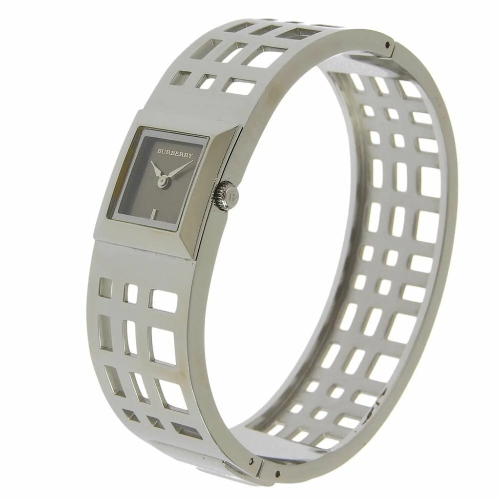 Brown Steel BU4701 Display BURBERRY Ladies Analog Heritage (Fair) Dial Pre-Owned Burberry Quartz Silver Bangle Stainless Watch