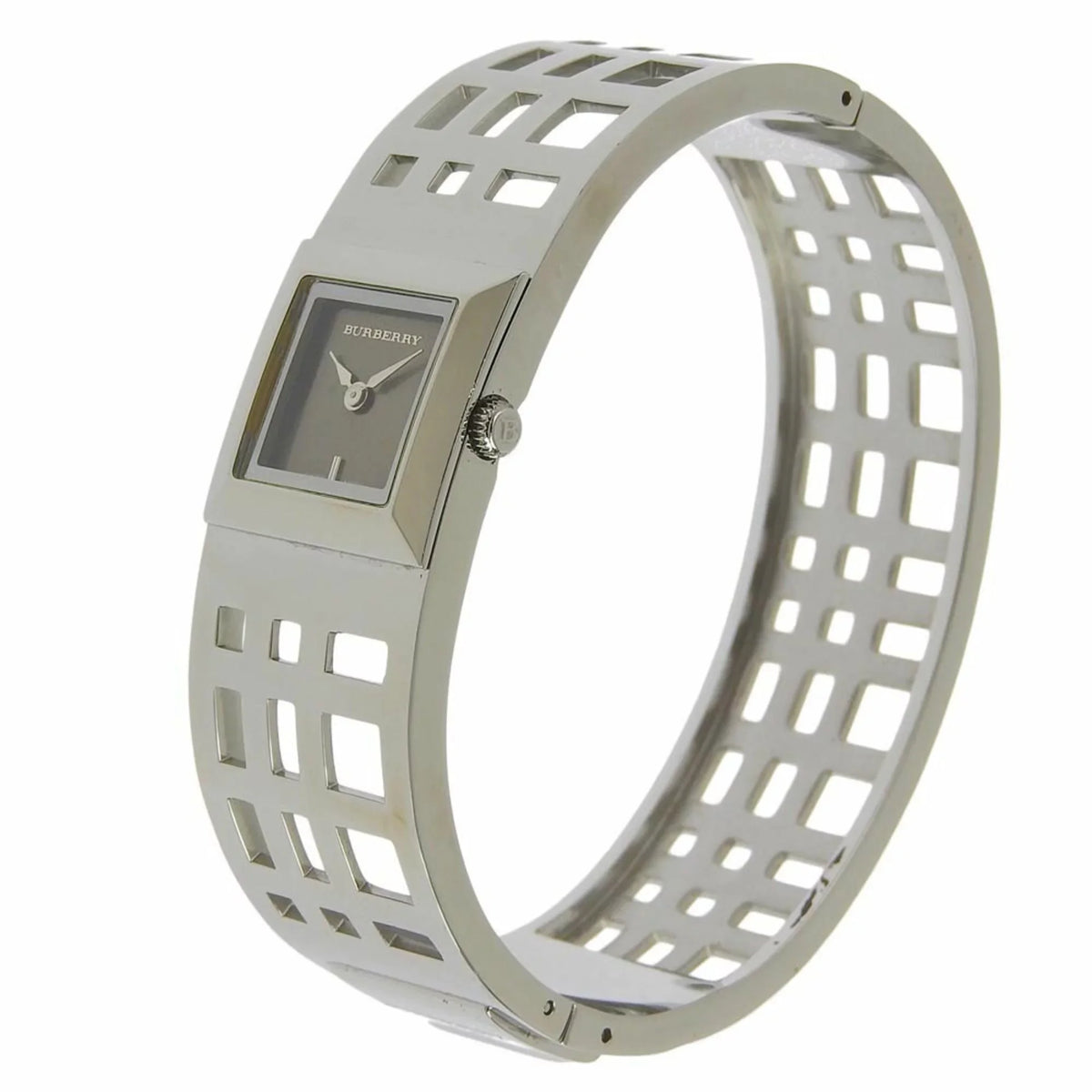 Brown Steel BU4701 Display BURBERRY Ladies Analog Heritage (Fair) Dial Pre-Owned Burberry Quartz Silver Bangle Stainless Watch