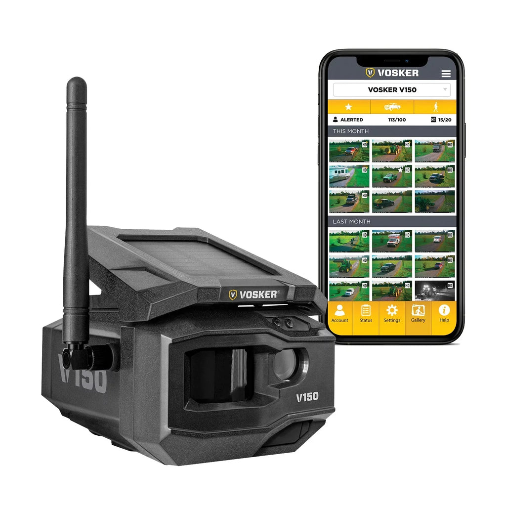 V150 Cellular Network) Solar-Powered 1202 Outdoor Security Camera VOSKER LTE Nation Wide (US
