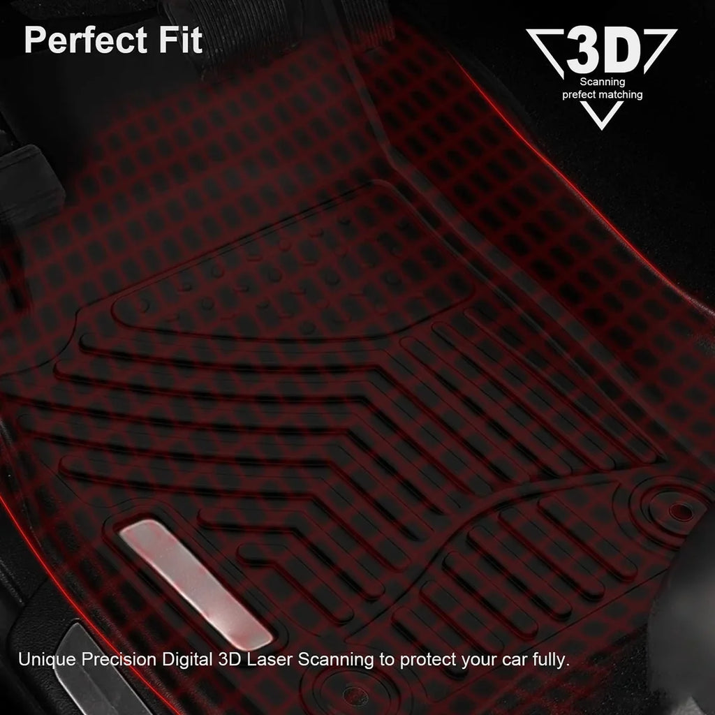 Grand 2016-2021 /2022 Cherokee & Front Durango/Grand Jeep for Cherokee Mats Set, Rear Ledkingdomus Rubber Protection All-Weather Floor TPE