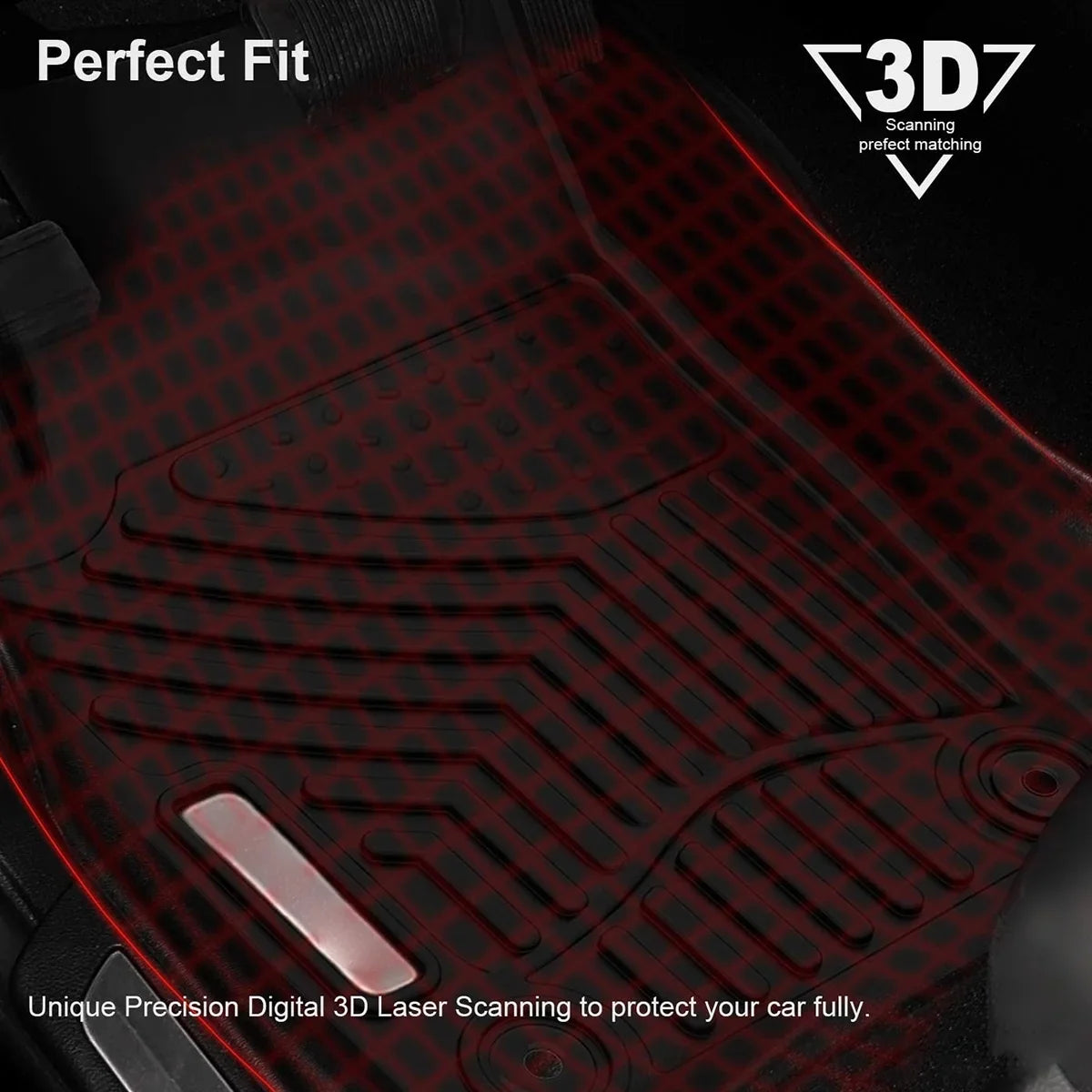 Grand 2016-2021 /2022 Cherokee & Front Durango/Grand Jeep for Cherokee Mats Set, Rear Ledkingdomus Rubber Protection All-Weather Floor TPE