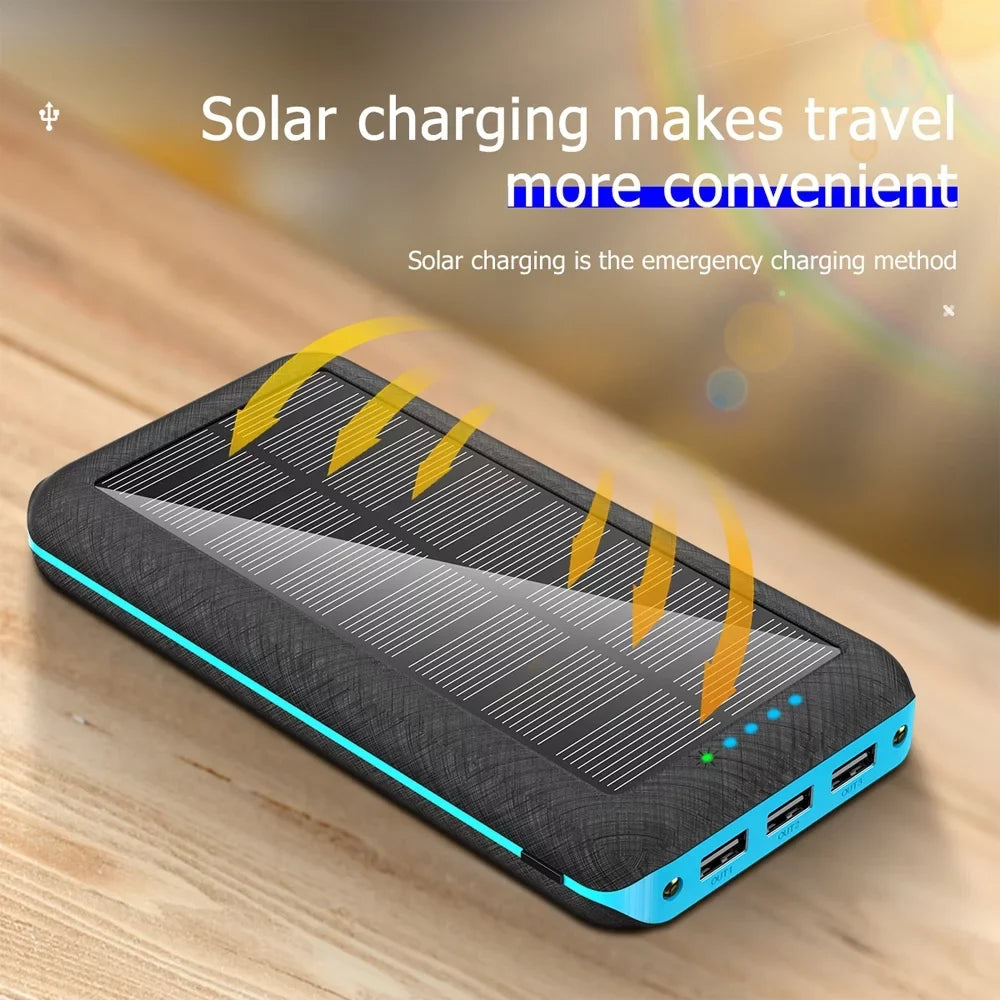 Capacity Large Lights Power 20000mAh Charger Bank Decor Mobile Supply Portable Solar Power Ponyta LED USB Dual Xmas 3 with