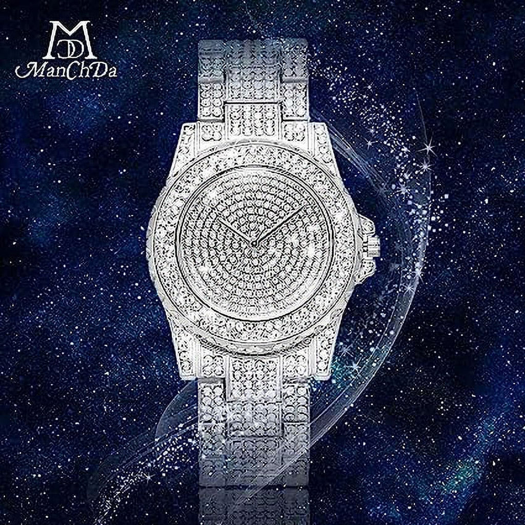 Diamonds Men Rhinestone Steel for Quartz Watch Men ManChDa Watch Diamond Ice Women Watch Silver Stainless Crystal Watch Watches Women Out Full Wrist Gold Watch Watch