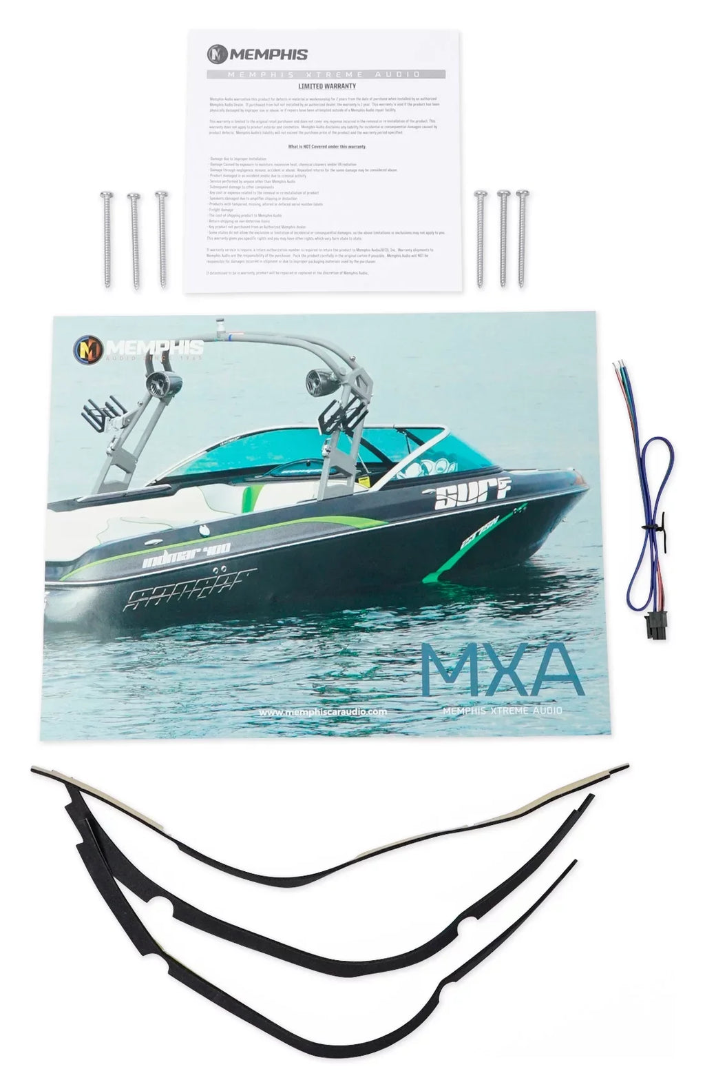 MXA1244 Memphis Audio 12" Watt Subwoofer Boat Marine LED Sub 4-Ohm Dual 500