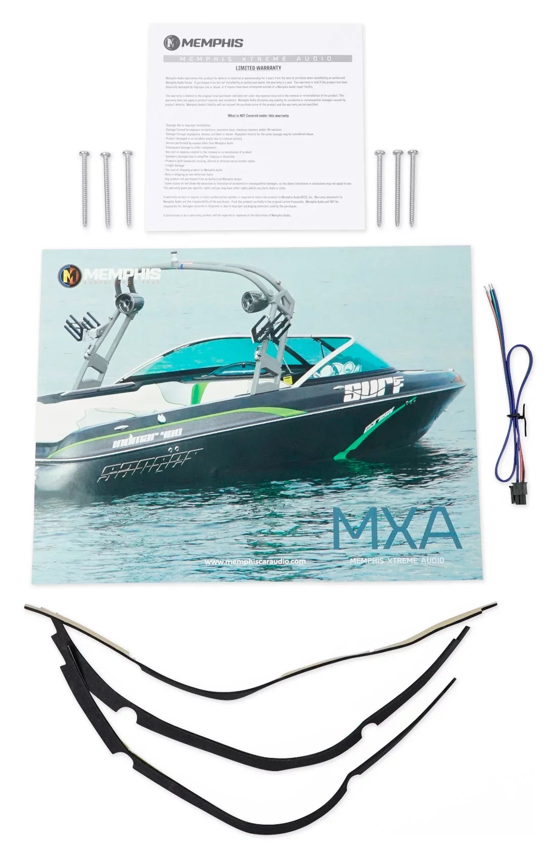 MXA1244 Memphis Audio 12" Watt Subwoofer Boat Marine LED Sub 4-Ohm Dual 500