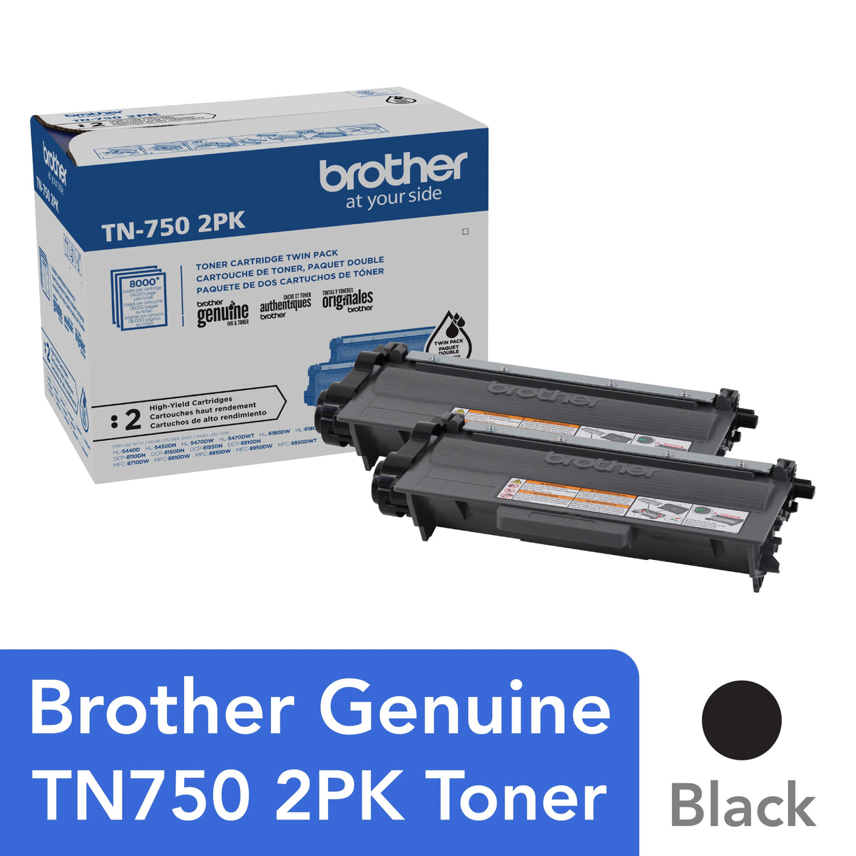 Toner TN7502PK High-yield Cartridge, Printer Brother Genuine
