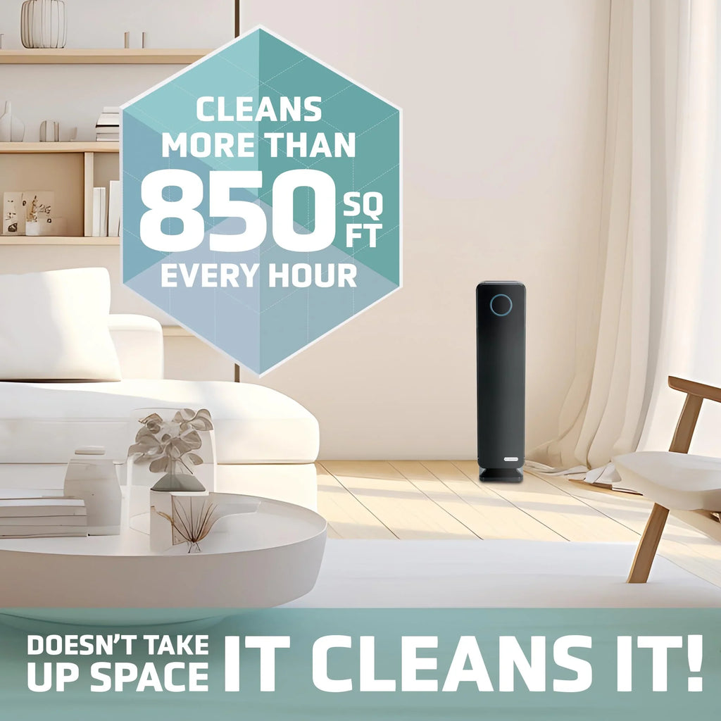 Home, Reduce Allergens, 28 Rooms, for UV-C Helps Smoke, Removes Large Inch, Purifier H13 HEPA GermGuardian Pollen, Air Light Mold, Filter, Dust, , AC5350B Germs, Odors,