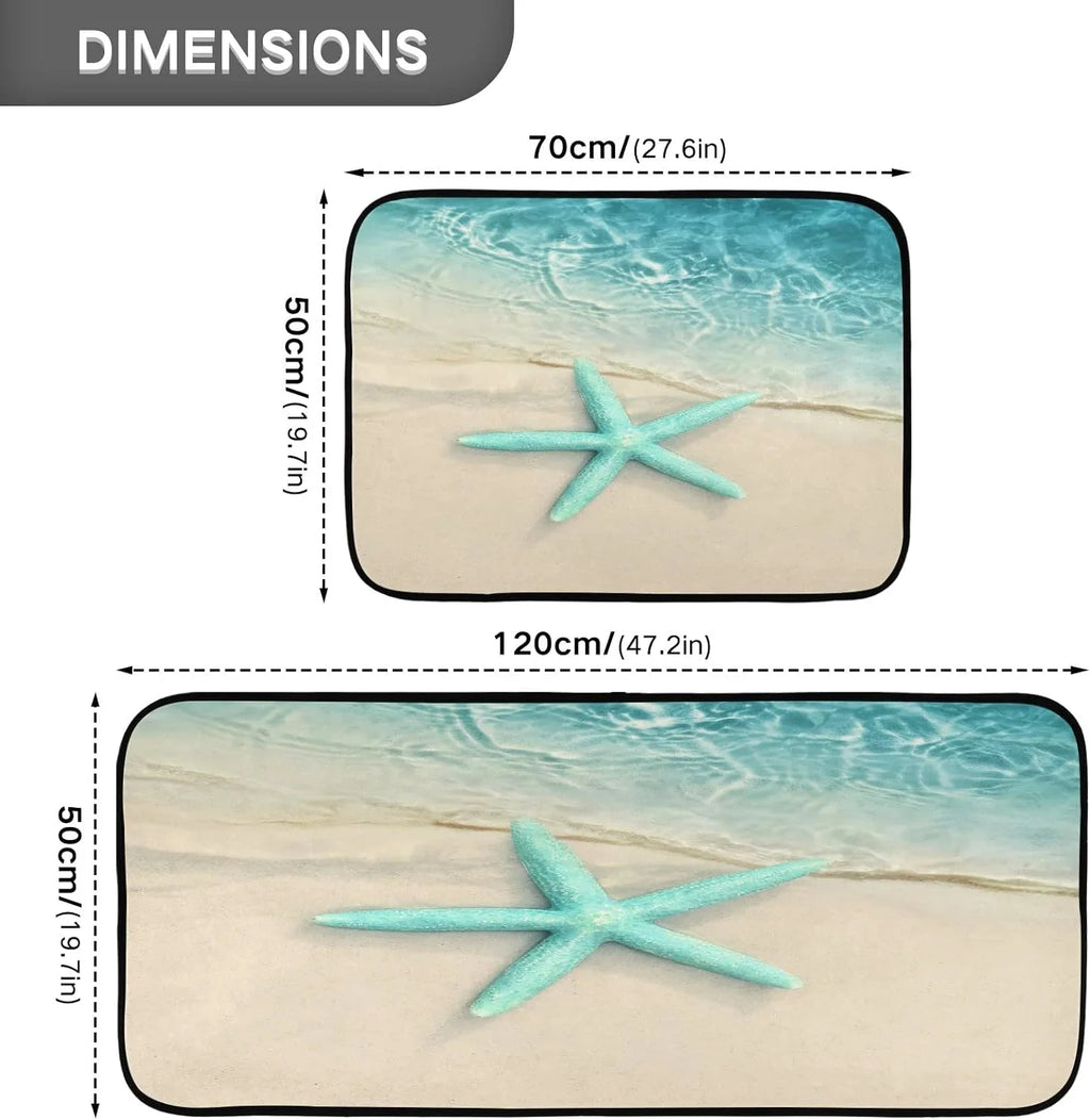20x47inches Ocean Gift Carpet 20x28inches and Living Entryway Rug Kitchen Washable Starfish Floor Rugs Water Home Room Sea Beach Runner + Bedroom for Area Decor Mats Perfect Wave