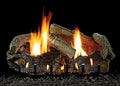 Oak Burner, Aged with Slope Stacked 18" Millivolt Comfort Glaze Systems LP Logset Empire VF/V