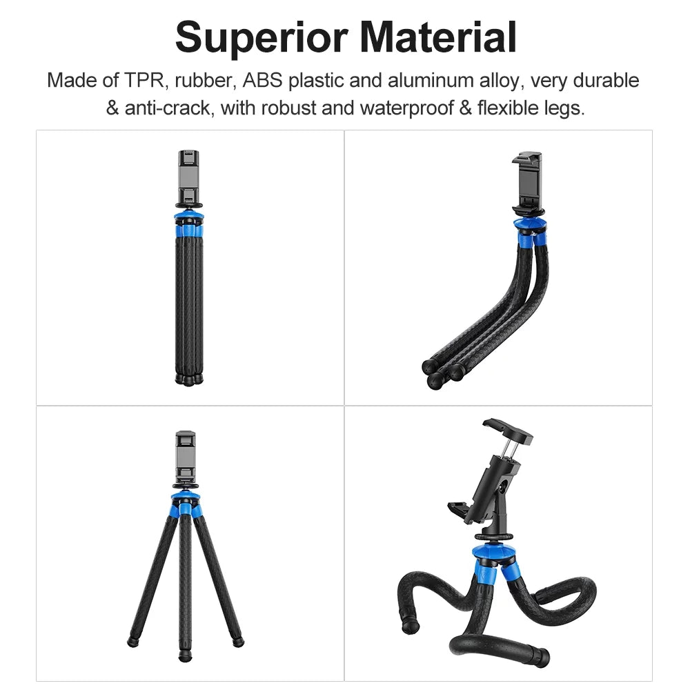 Camera Tripod Max Octopus APEXEL Clip Compatible Flexible DSLR Mobile Mini Tripod 3kg with GoPro Load with Travel Detachable Foldable Phone APL-JJ07 Phone Portable