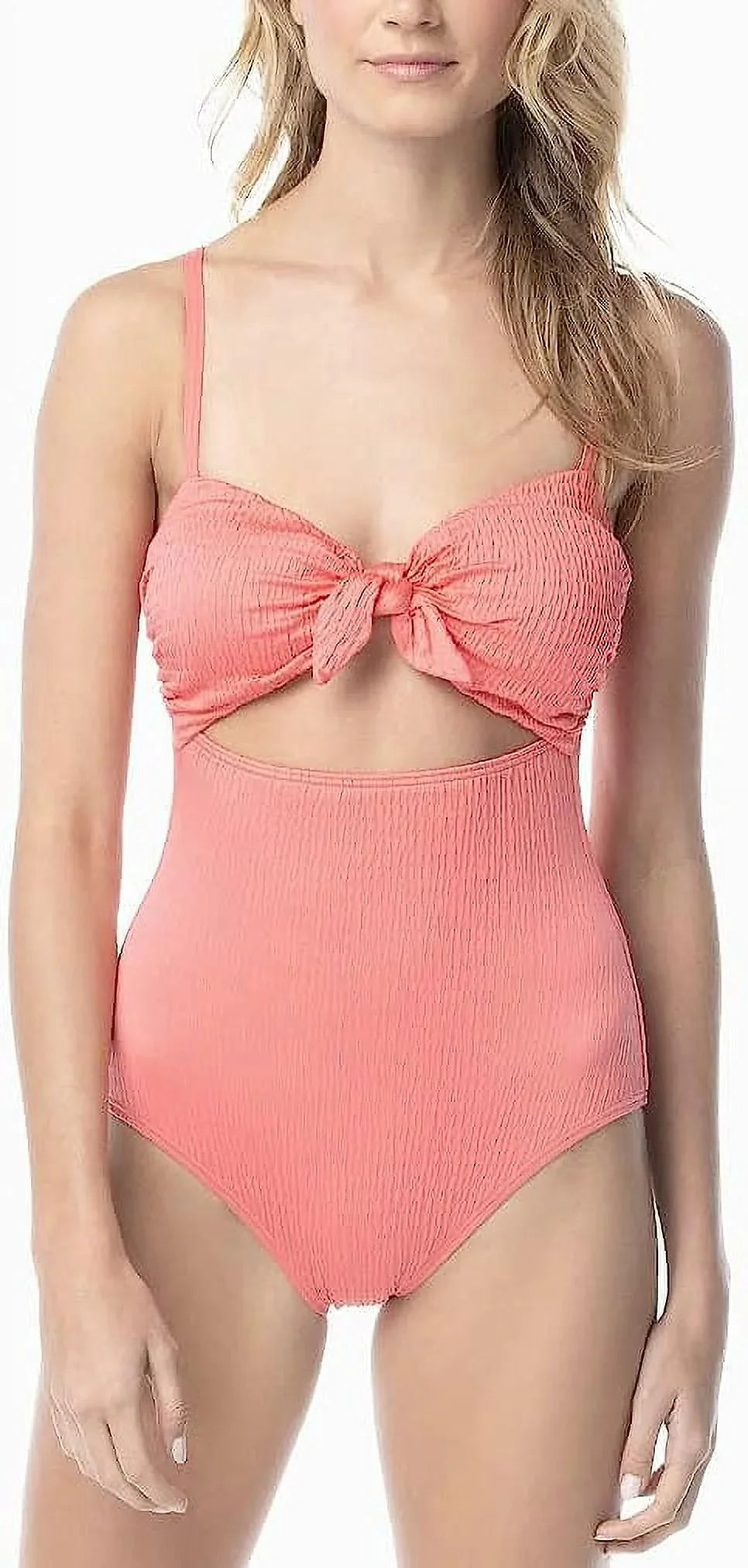 MSRP 6 Vince One-Piece Swimsuit Tie-Front $122 Smocked Size Camuto