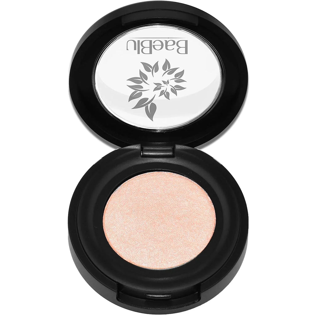 Velvety Finely Peach Natural Made Powder, USA, 100% Eyeshadow in Pressed Hypoallergenic BaeBlu Organic Smooth Ice