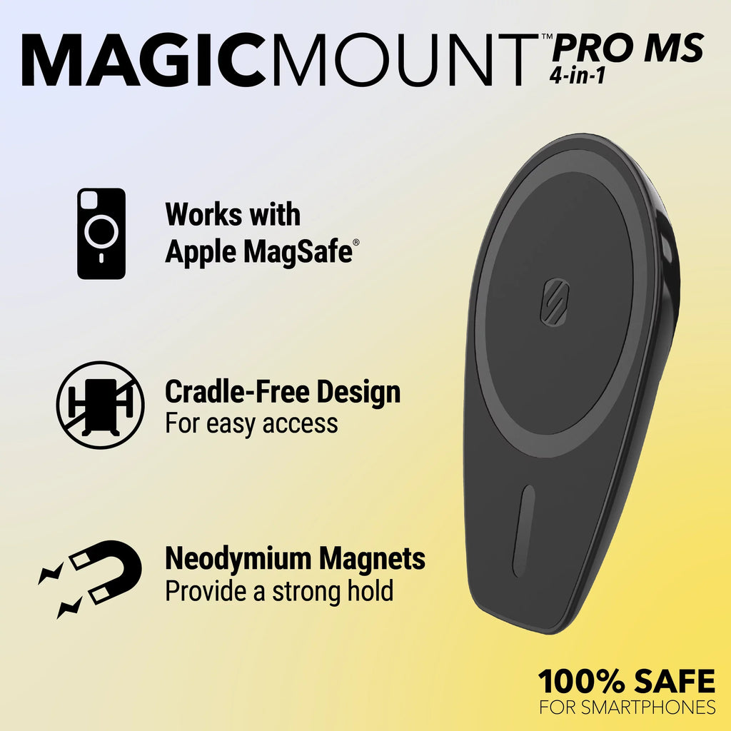 w/ Dash/Windshield/Vent Pro MPMSODVM iPhone Magnetic Mount 4in1 15/14/13 MS Scosche MagicMount Comp