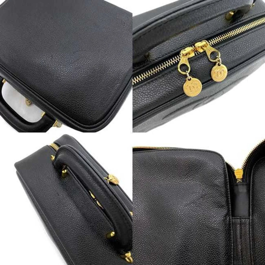 Chanel Vanity Stitch 4th Pre-Owned Gold Leather Bag A07061 Skin CHANEL Cocomark (Good) Handbag GP Caviar