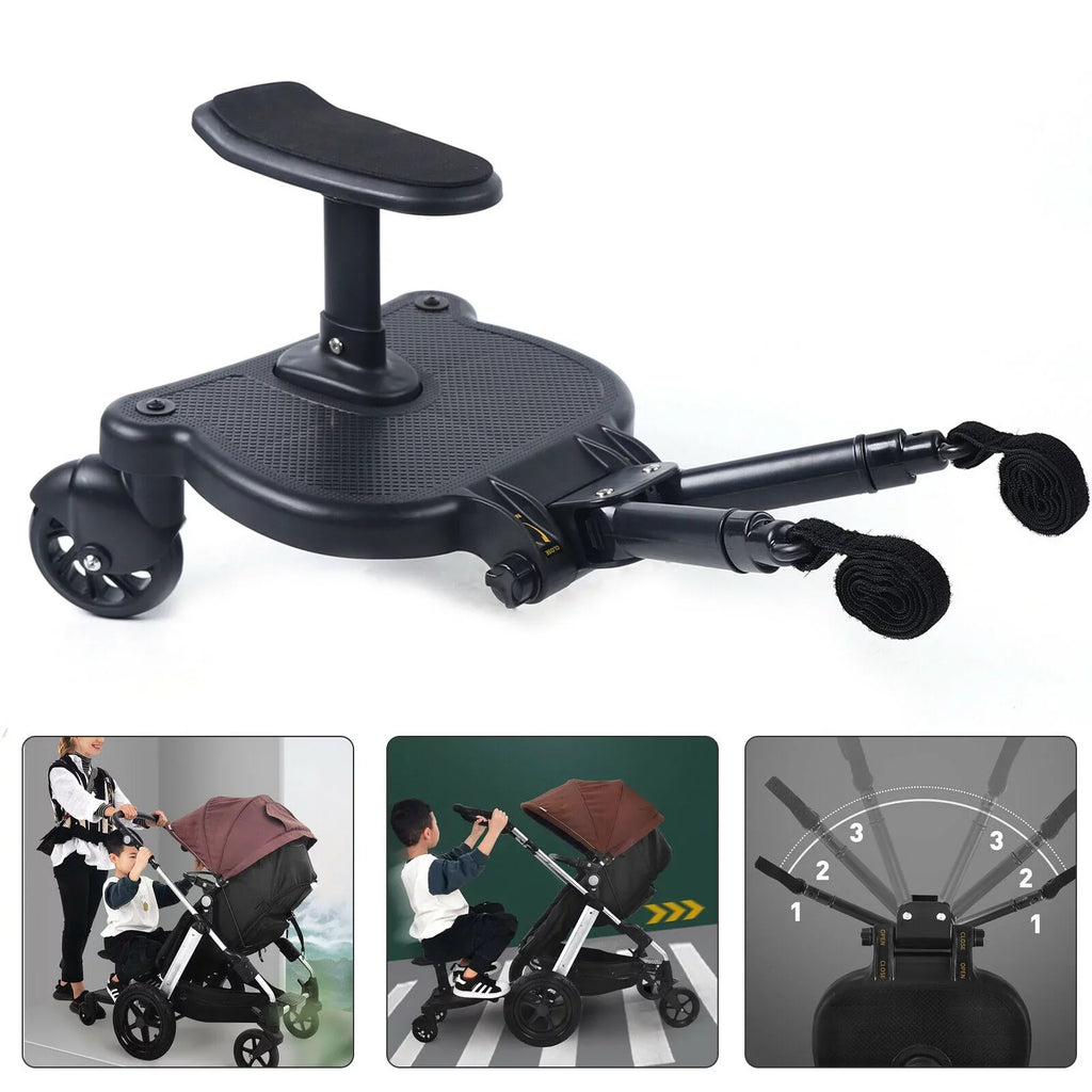 Seat Ride PP In Board Anti-Slip Pedal Pushchair Board 1 2 Pedal Board with Stroller Auxiliary Universal Connector Wheeled Stroller 25kg Adapter Seat Buggy Buggy Eco-friendly Board