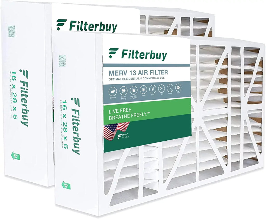 HVAC (2-Pack) AC for Aprilaire Filters Air MERV Space-Gard Pleated Furnace 13 2400 16x28x6 Filterbuy