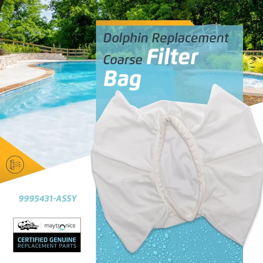 — Genuine Part Number for Replacement Large Dolphin — Debris Part Coarse 9995431 Filter Bag