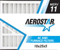 Aerostar 11, Pleated 2 Replacement MERV Air Filter, 16x25x5, Box Carrier 16x25x5 of
