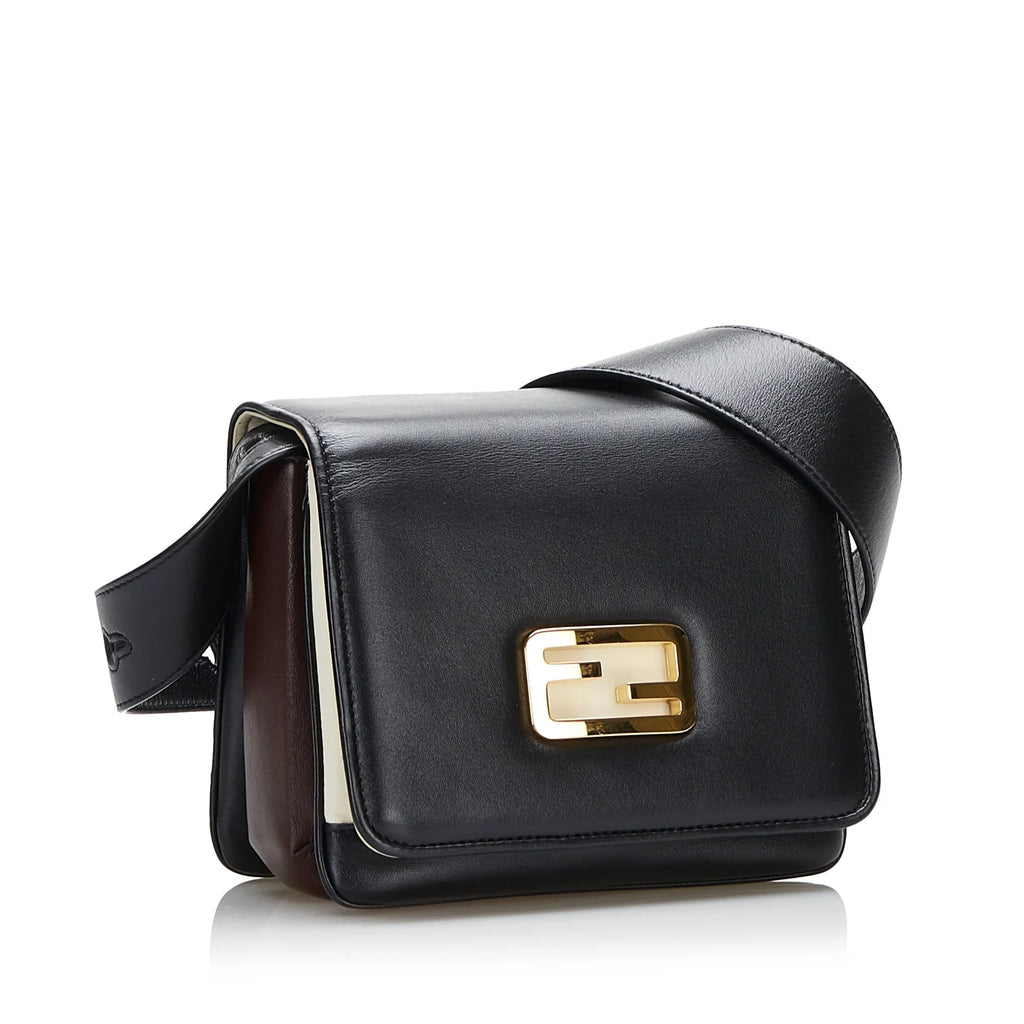 Calf Unisex Leather Authenticated Pre-Owned Crossbody Bag ID Small Fendi (Good)