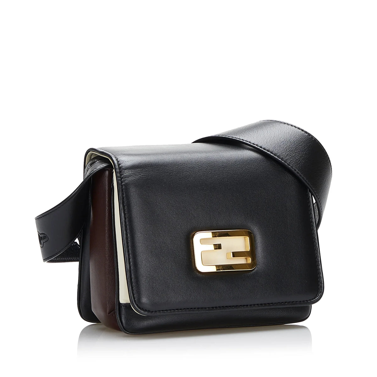 Calf Unisex Leather Authenticated Pre-Owned Crossbody Bag ID Small Fendi (Good)