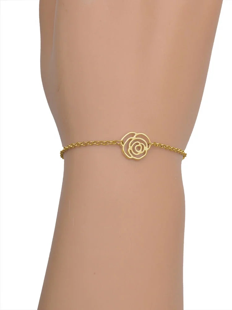 Snail Delight Pink Love 6.25"+1.75" Jewelry Gold-tone Link Resin Chain Extender Hot Rose Bracelet,