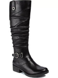 BARETRAPS Gore 11 Side Womens Heel Pull Accent Tab Stretch M Boots Onika Shoes Block Round Cushioned Zip-Up Buckle Toe
