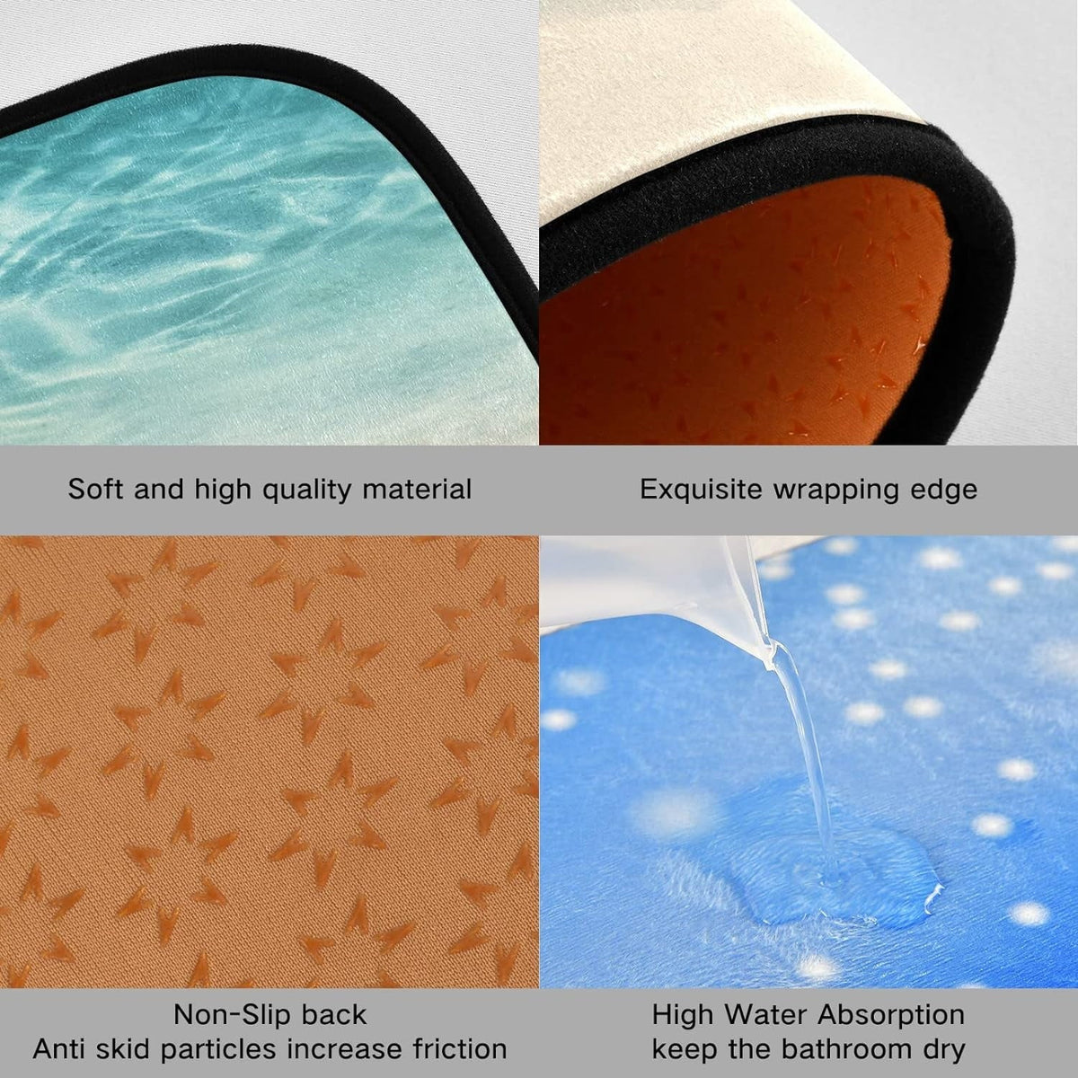 20x47inches Ocean Gift Carpet 20x28inches and Living Entryway Rug Kitchen Washable Starfish Floor Rugs Water Home Room Sea Beach Runner + Bedroom for Area Decor Mats Perfect Wave