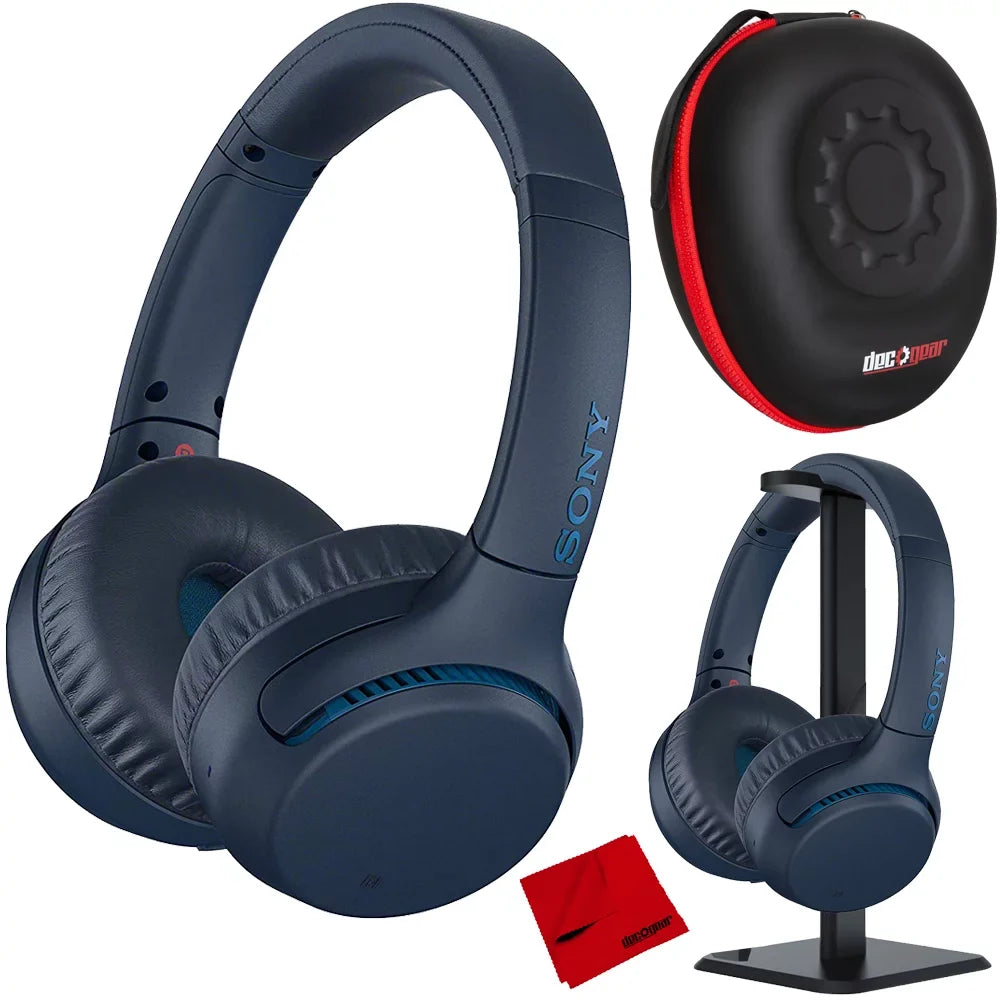 Bundle Deco EXTRA Blue Sony Gear - WH-XB700 Headphones Wireless with BASS Audio