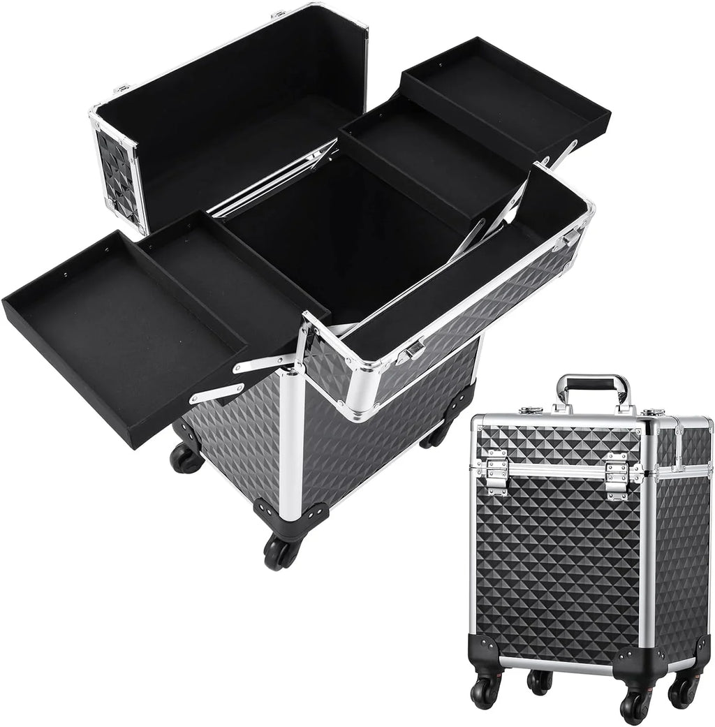 Rolling Joligrace Case Makeup Trolley Box Large Organizer Makeup Cosmetic