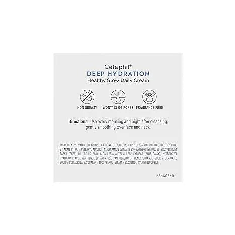Skin B5 for Vitamin Vitamin Cetaphil Glow Acid, 48 E Moisturizer Hyaluronic Face 1.7 Cream, Face Skin, oz, Sensitive Dry With Hour Deep Daily Hydration & Healthy