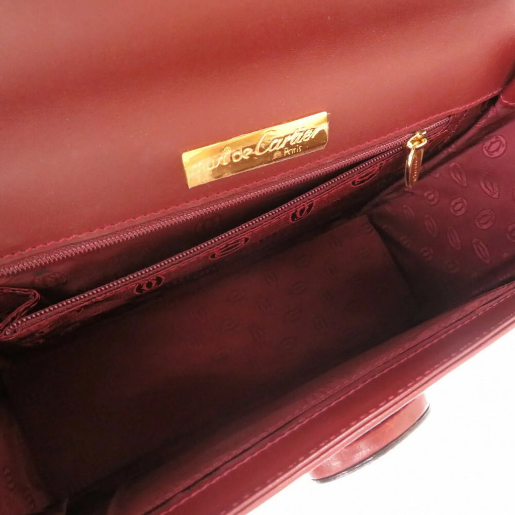 red line Cartier (Good) handbag must Pre-Owned bordeaux leather