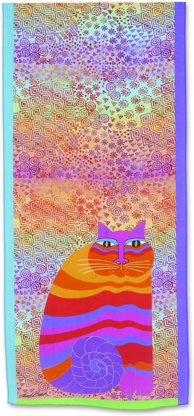 Laurel Silk/ long Scarf, Cats 53" Rainbow Modal Burch Multicolor