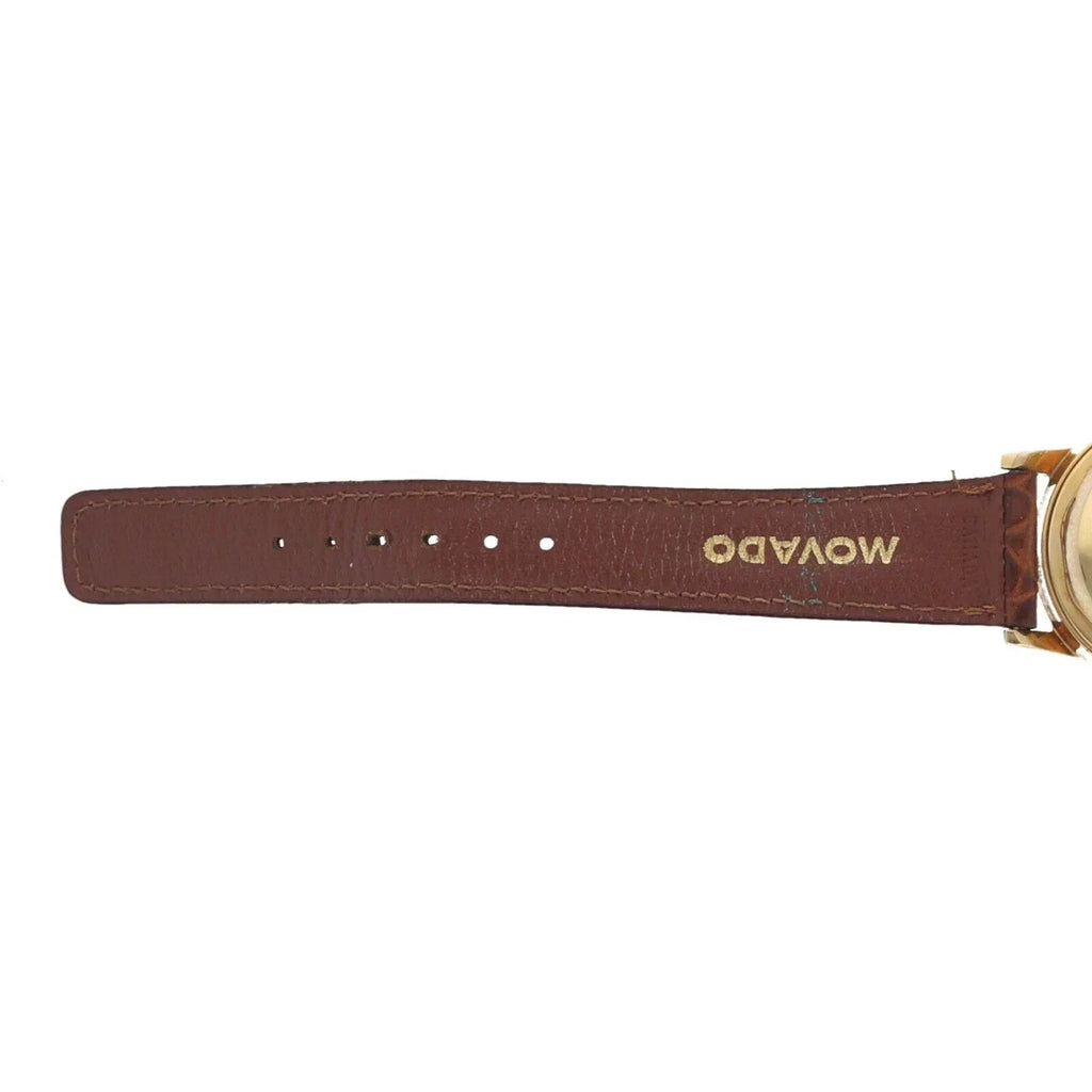 18k Wrist Automatic 34mm Chronometre 1231 Movado Leather Yellow Gold Watch