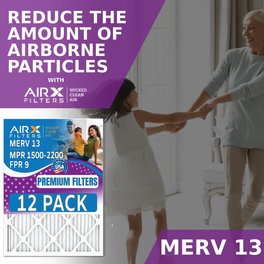 Filters 9 by of & 1500 Rating, FPR in Made 2200 13 USA FILTERS MERV WICKED - MPR Furnace Pack Filter 18x24x2 AIRX to 12 - Air AIR. CLEAN Comparable