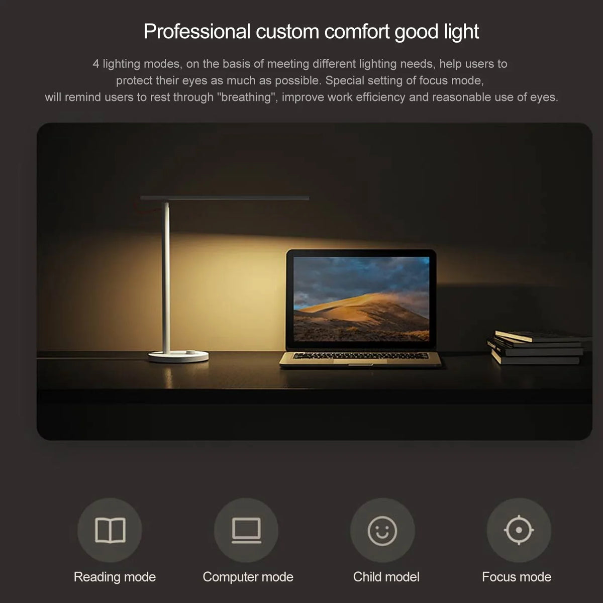 App Smart Ra>95 Control Phone Mode,Flicker-Free Desk Control Desklight Carevas Table Mobile 4 Support Lamps Remote Dimmable