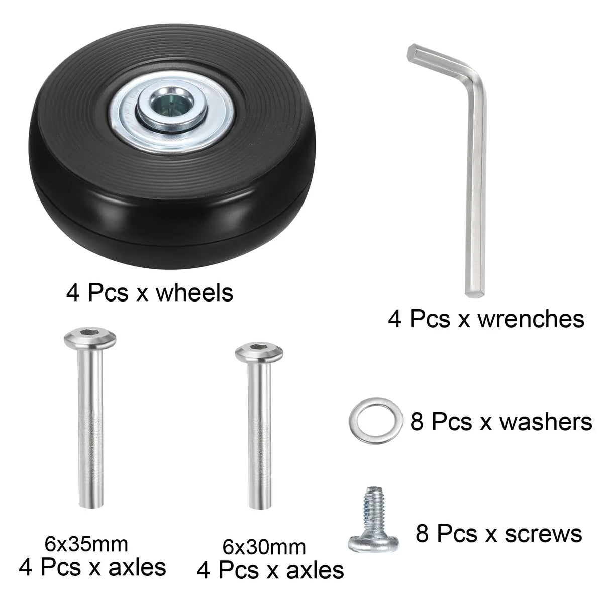 Suitcase, 17 Wheels for 2 0.7" 51 Uxcell Luggage Set mm/2" , x Replacement x