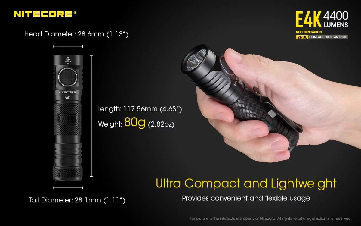 '- Charger and E4K 4400Lm Next Flashlight Eco-Sensa Cord generation +UI1 Batteries Combo: NL2150HPR USB and w/NL2140 USB NITECORE