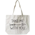 with Sign -18x14inches Arrow Me Tote Bag Canvas You - Take Women's Natural