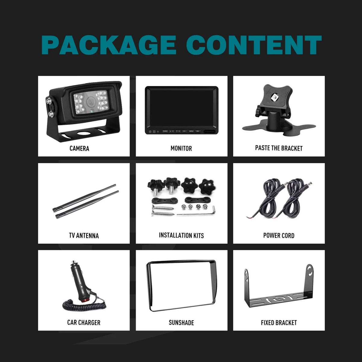 for Camera 1080P 1CH Kit Rear Trailer View Backup Display 7" Truck AHD Wireless
